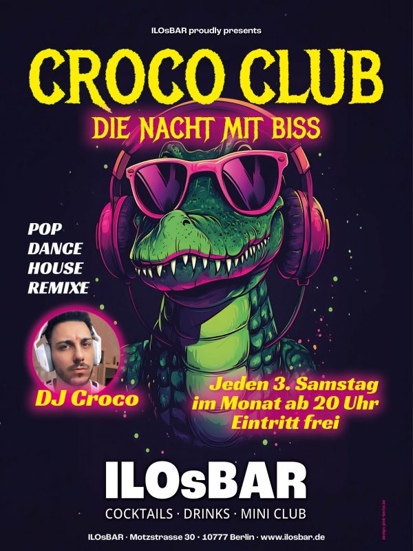 A1-Plakat Croco Club - 3. Samstag 2025
